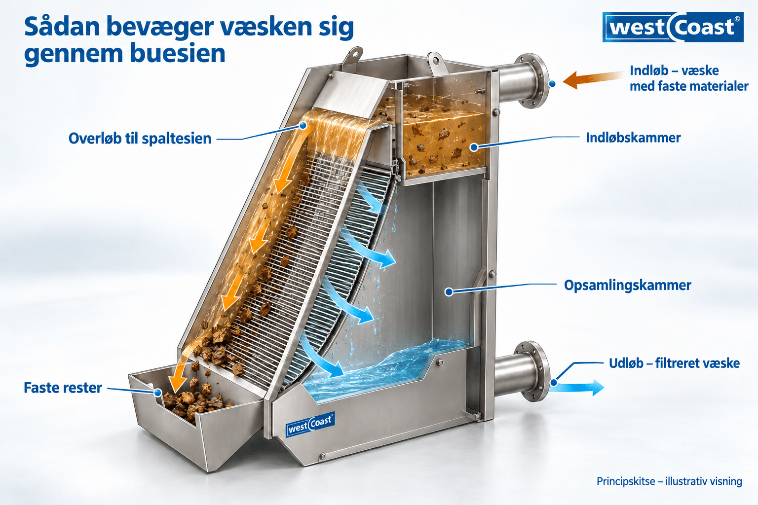 Væskens vej gennem buesien